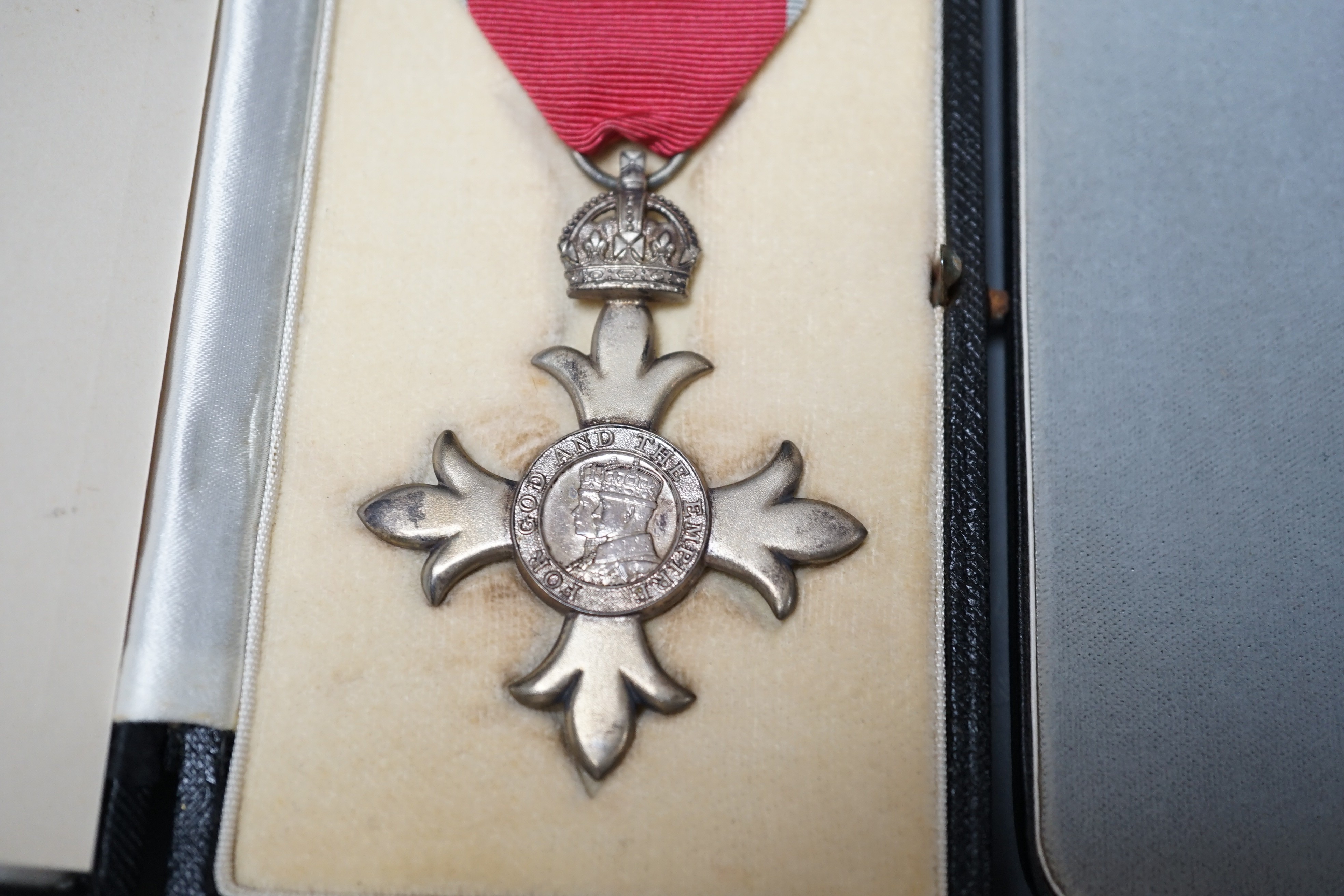 Two cased QEII MBE medals together with three sets of MBE related paperwork to Lt. Commander Paris. N. Anderson, VRD, Miss phyllis S.Colebrooke and Frederick H Temple Esq.